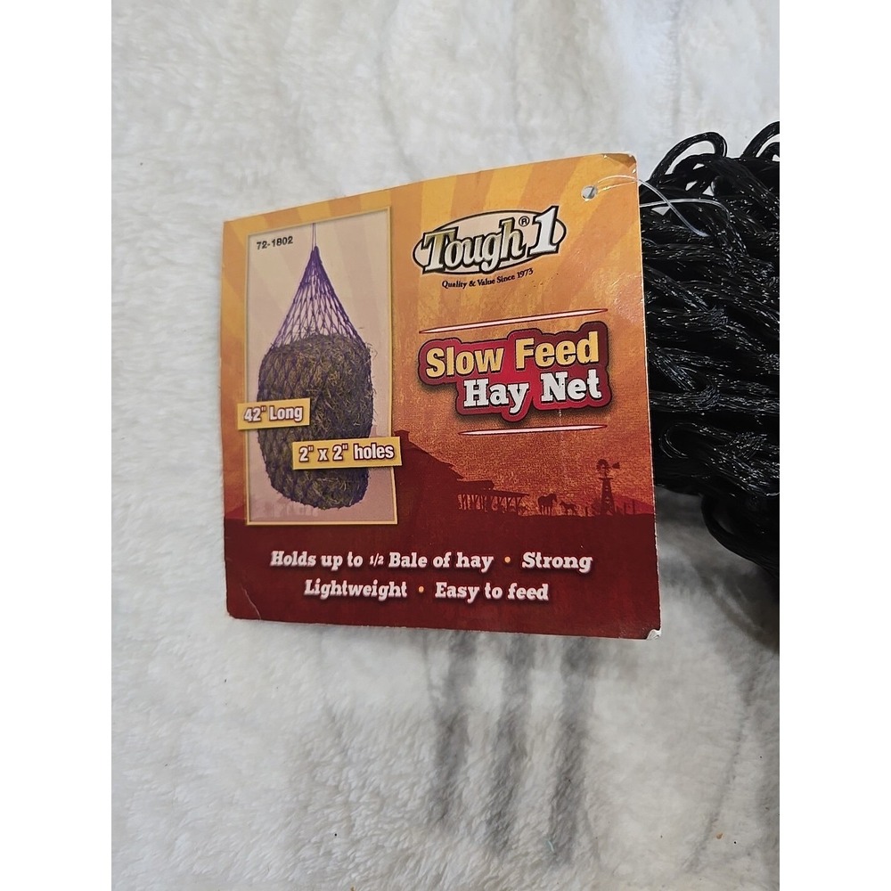 TOUGH 1  Black NO KNOT SLOW FEED HAY NET - 2  1/2" Holes Horse Tack